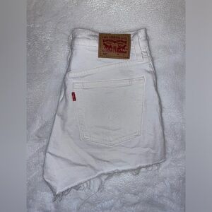 Levi’s White Denim High Waisted Shorts